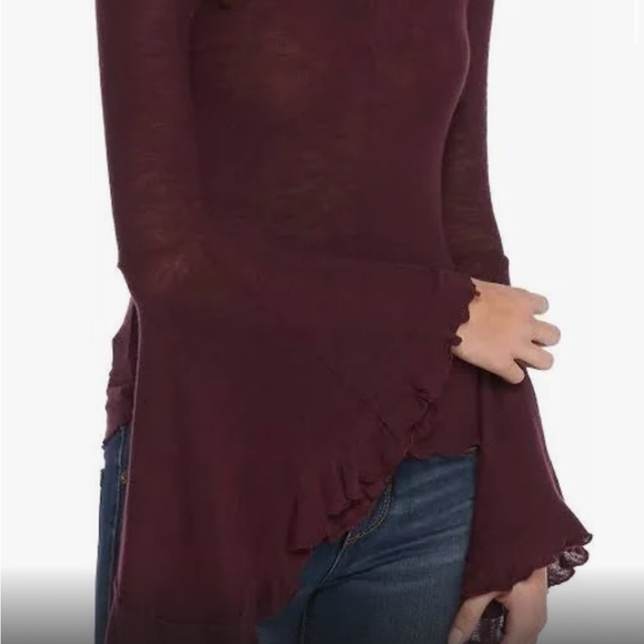 NWT Free People Free People Soo Dramatic Long Sleeve Top Plum Size M NEW - Picture 9 of 13